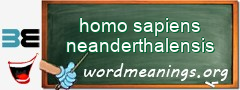 WordMeaning blackboard for homo sapiens neanderthalensis